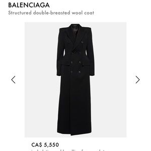 Balenciaga Wool Double Breasted - Hourglass Overcoat